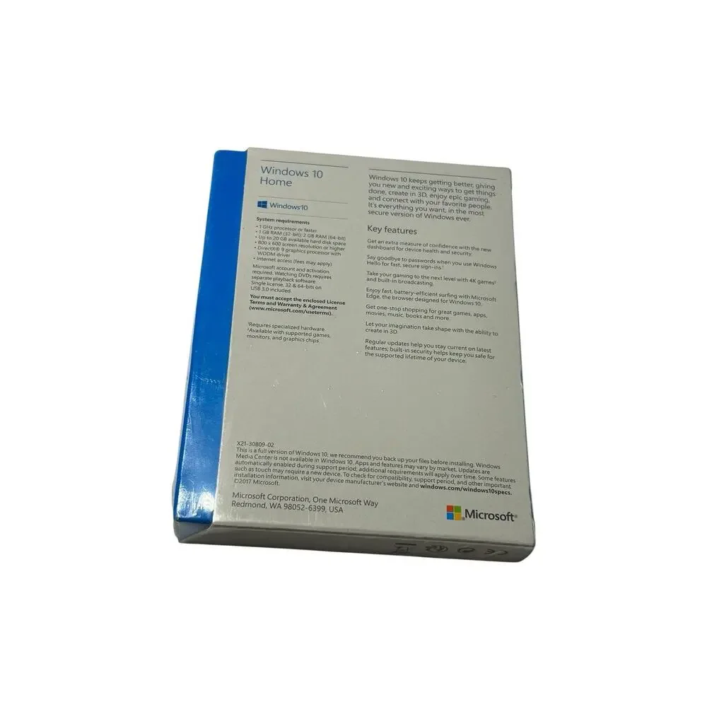 New Microsoft Windows 10 home 32/64-Bit Retail Box USB Drive Sealed